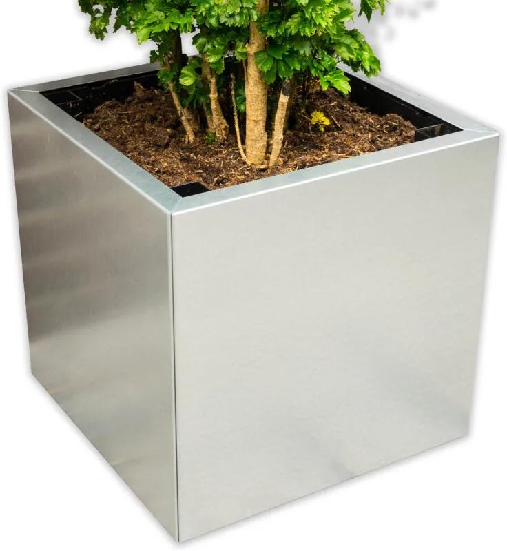 Set Plantenbak - 3x Innovatie: Koppelbare Verrijdbare en Wisselbaar Design - Grote Bloembak Bloempot Plantenpot - Binnen Buiten Tuin Balkon en Huiskamer - Groot 40x40x40 Vierkant Zink