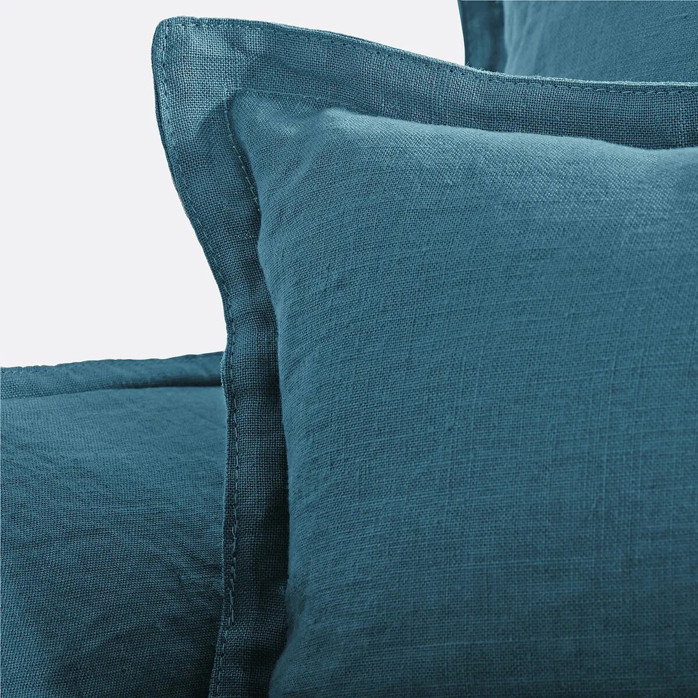 Fauteuil, afneembare hoezen, in gekreukt linnen, Odna