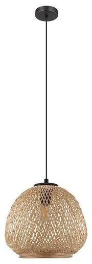 Eglo -  Hanglamp Dembleby Beuk / Zwart  Hout