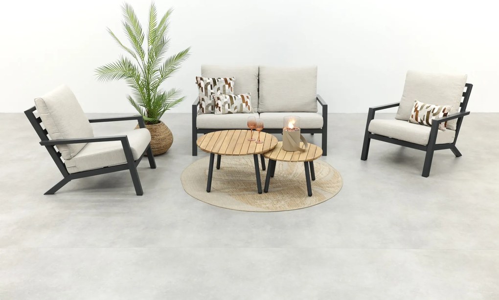 Boston/Mindo stoel - 2-zitsbank loungeset - 5-delig