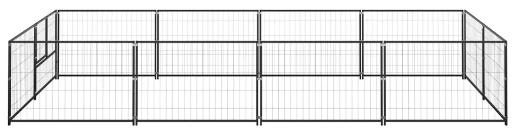 vidaXL Hondenkennel 8 m² staal zwart