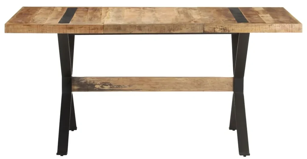 vidaXL Eettafel 160x80x76 cm ruw mangohout