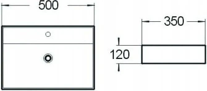 Mexen Blanca opzetwastafel 50 x 35 cm, wit - 21105000