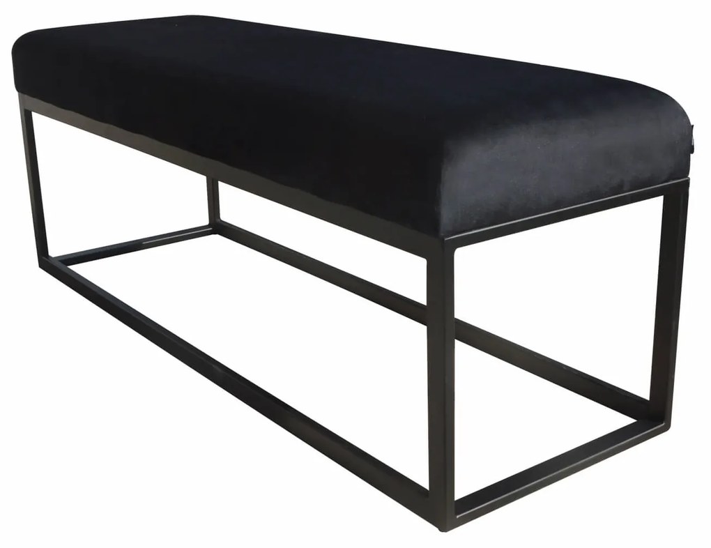 House of Rebels Bankje - Glossy - Velvet  - Zwart - 121cm - House of Rebels