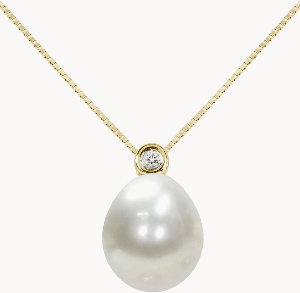 Handgemaakte geelgouden collier Poem