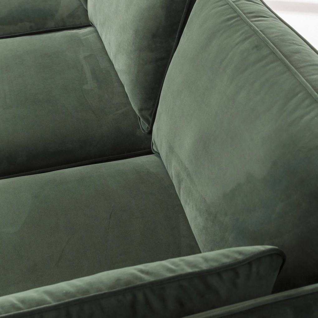Dimehouse | Hoekbank Peppin 3-zits velvet zithoogte 46 cmzitdiepte 59 cmhoogte 85 cmdikte groen zitbanken velvet banken | NADUVI outlet