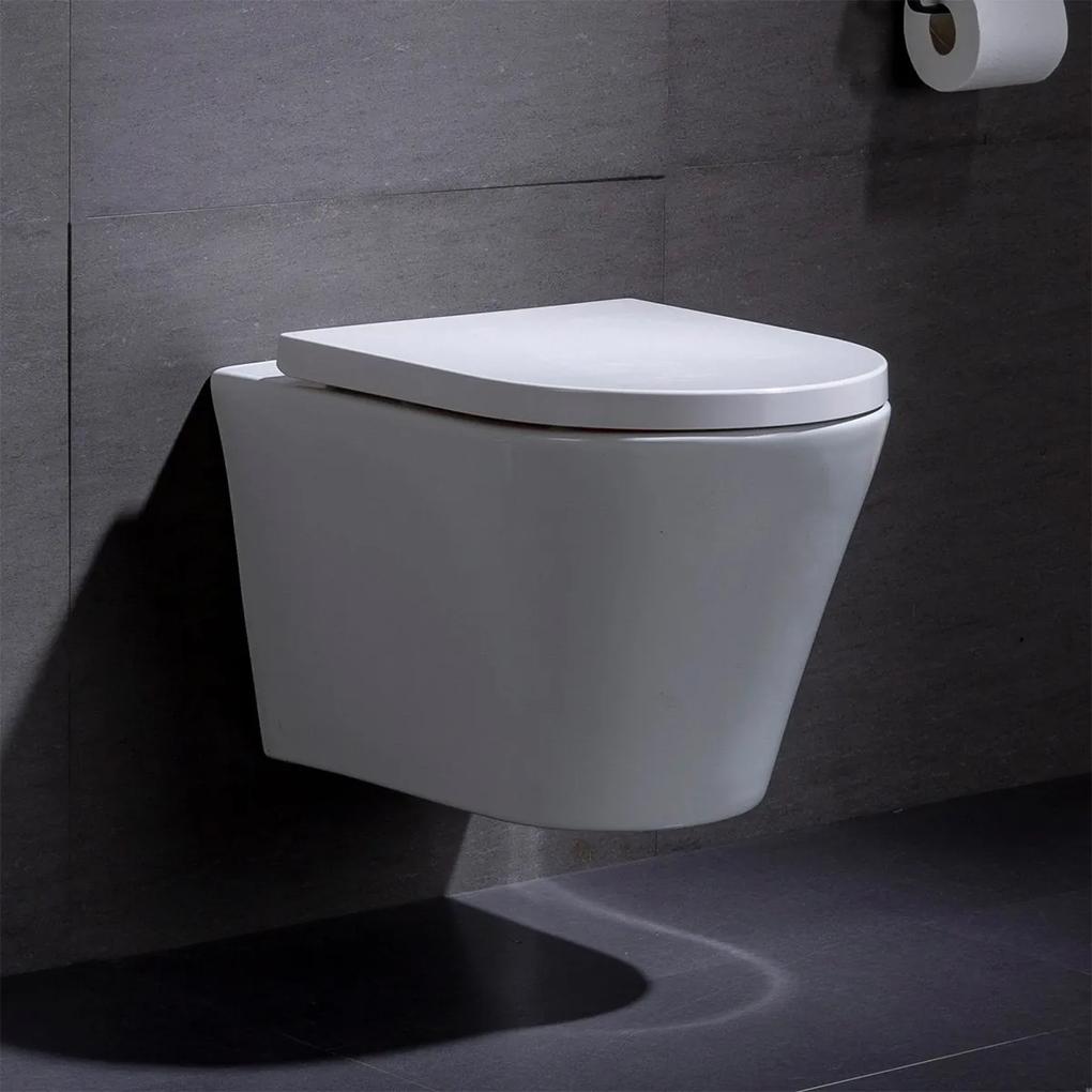 Wandcloset - Hangend Toilet Saturna - Inbouwtoilet Rimfree WC Pot