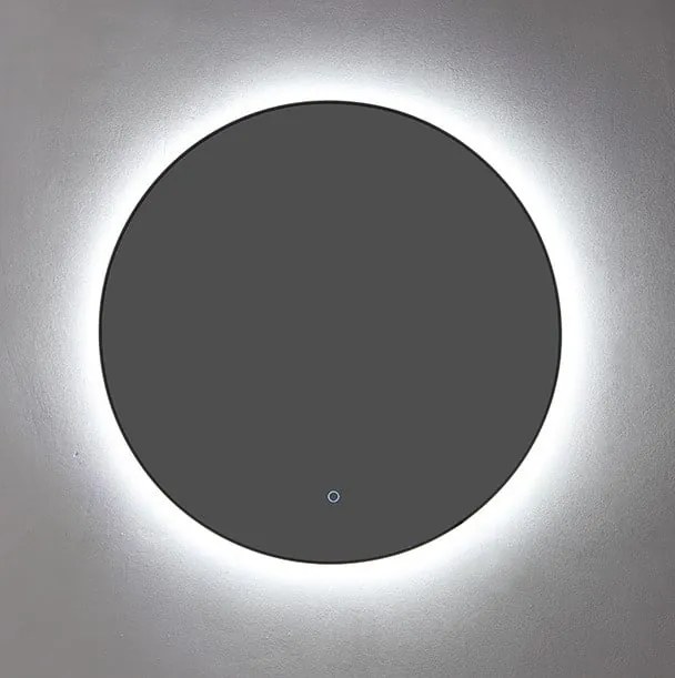 Lambini Designs Rodo ronde spiegel 60cm met indirecte dimbare verlichting zwart mat