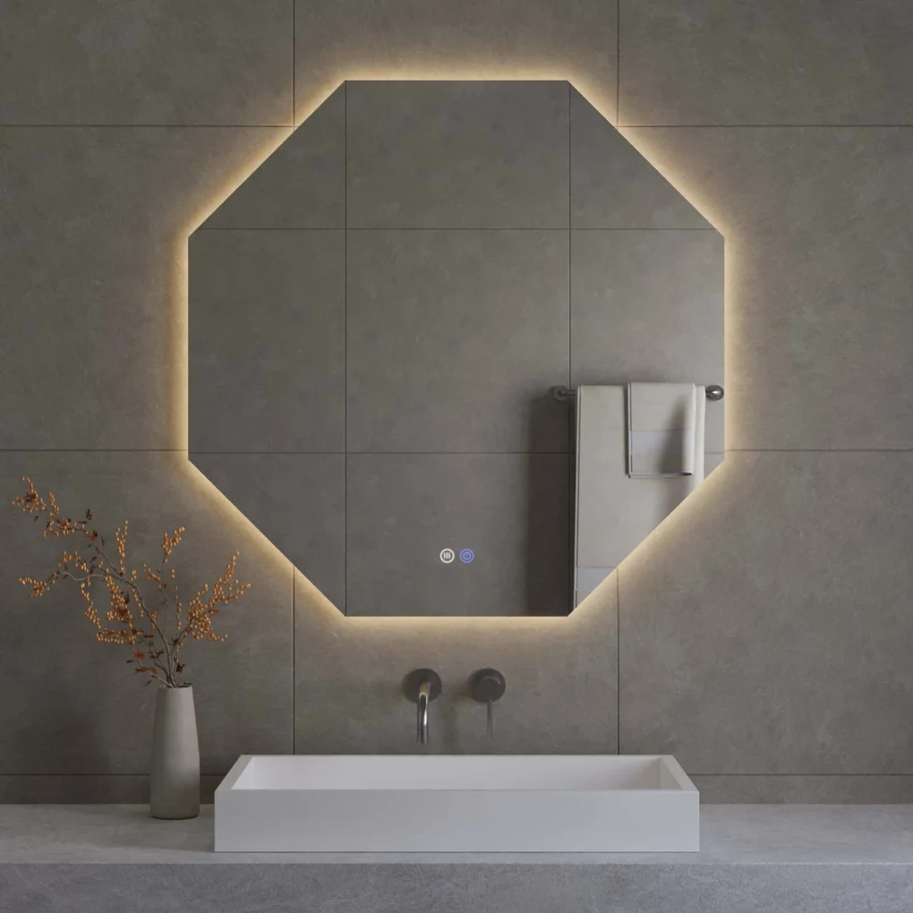 Best Design Honey achthoekige LED spiegel met spiegelverwarming 60x60cm