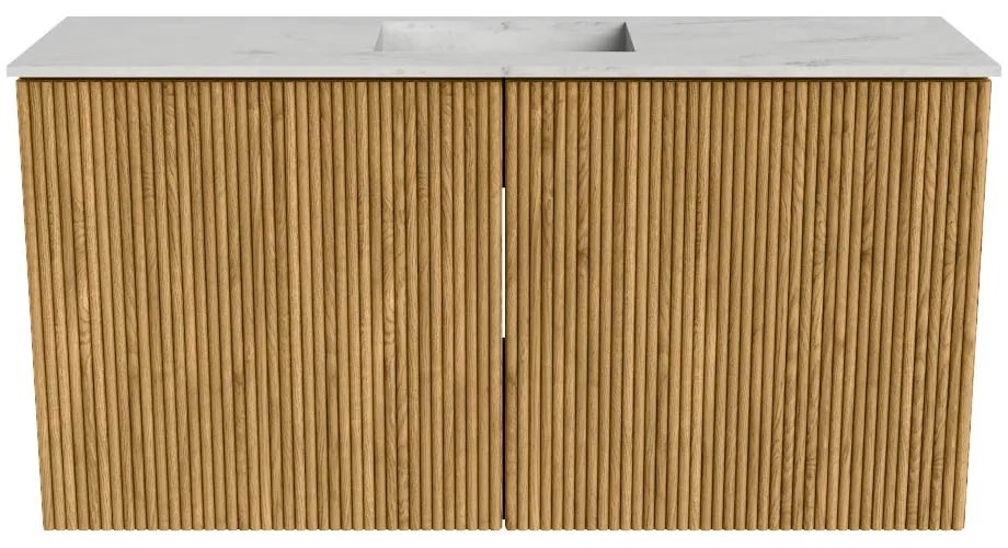 Mondiaz Joya DLux 80cm toiletmeubel oak met wastafel faye midden 1 kraangat opalo