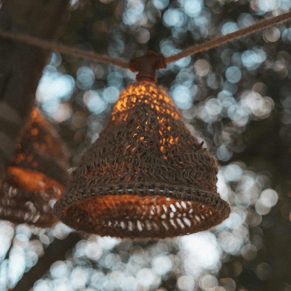 Lichtsnoer bruin 8m incl. LED 10-lichts IP44 solar oplaadbaar - Maro