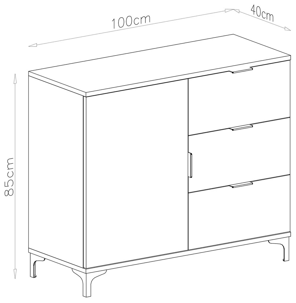 Kast LANA 03 Eiken Artisan - STAANDE KAST MET LADEN