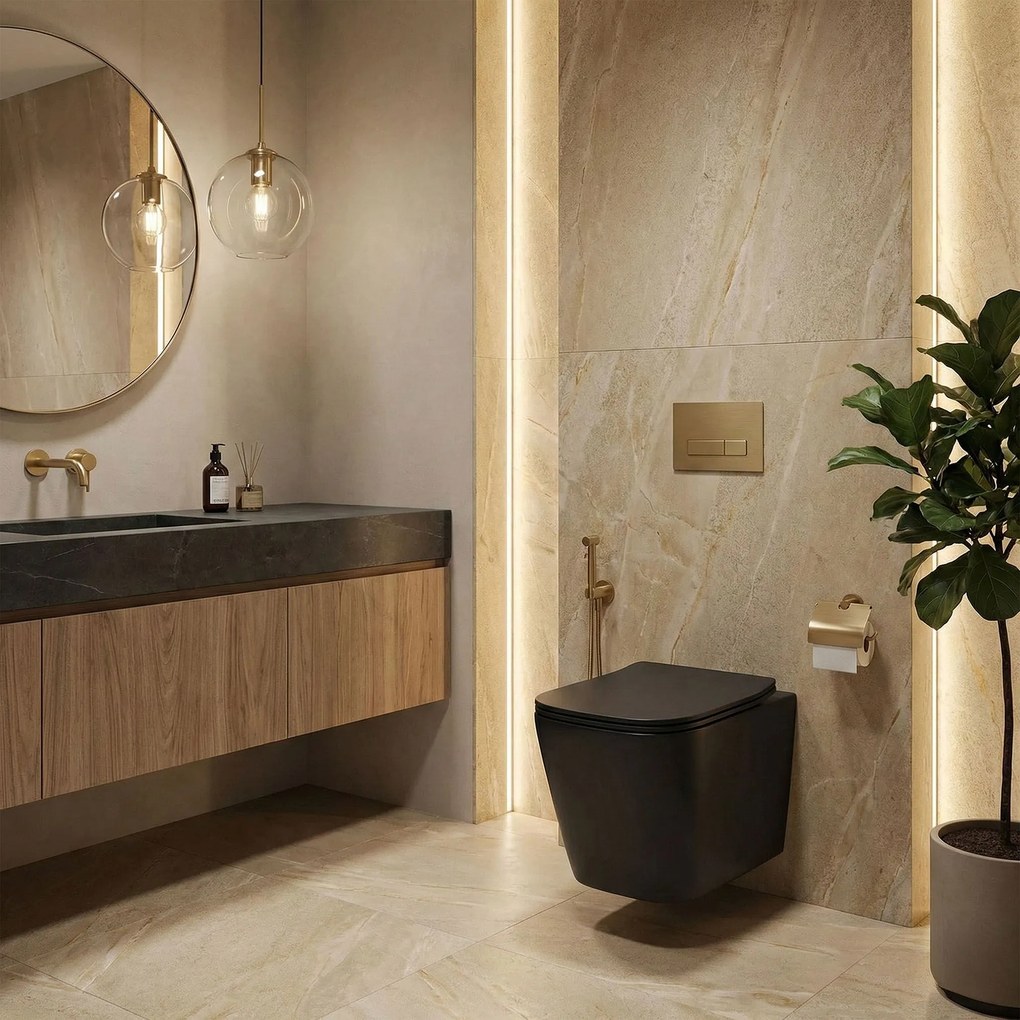 Hangende toilet Rea Julio Black Mat