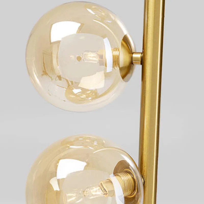 Vloerlamp Met Glazen Bollen Messing