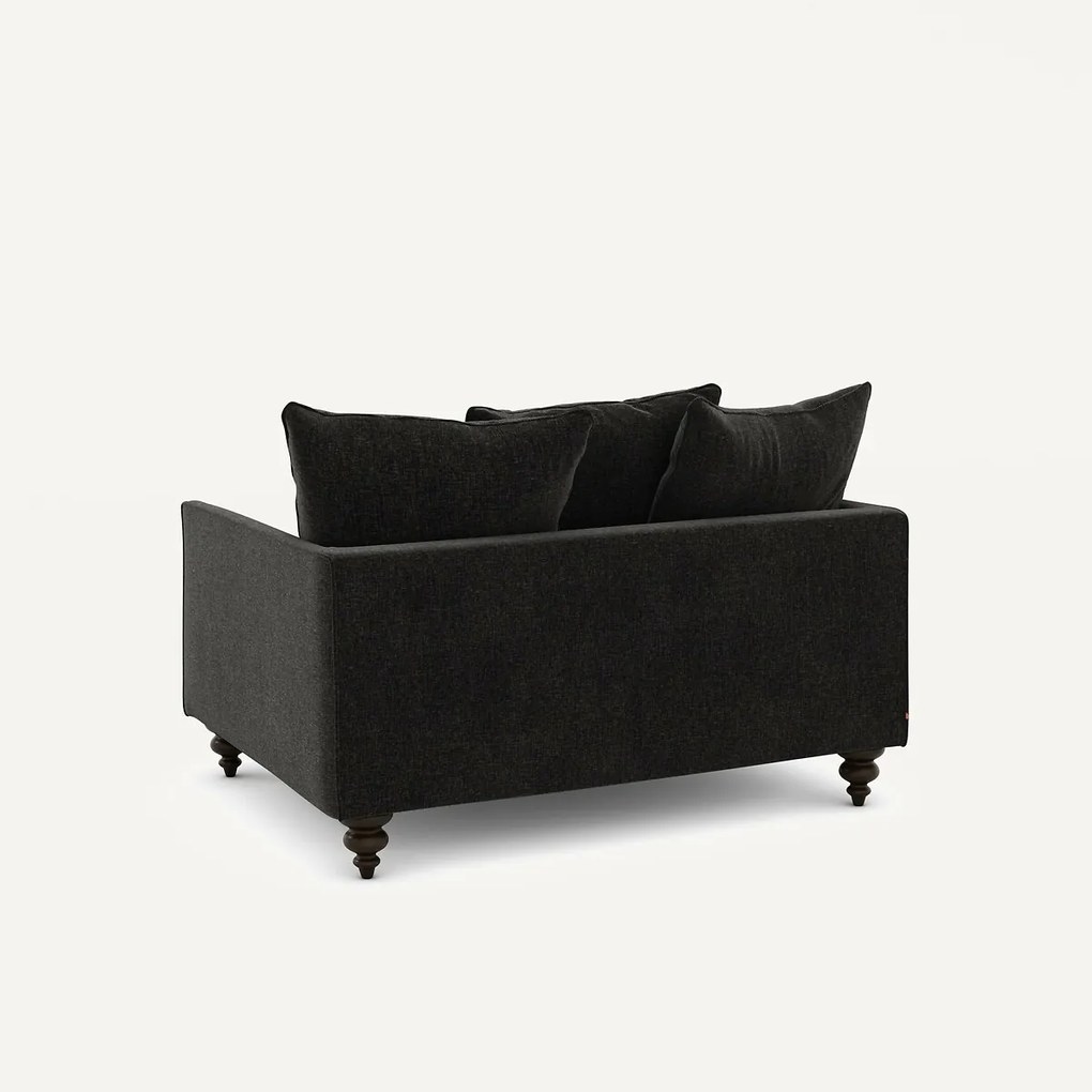 2-zits compacte bank in chenille fluweel, Lazare