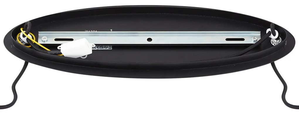 Design hanglamp zwart met smoke glas ovaal 5-lichts - Mochan