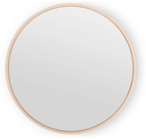 MADE Essentials Bex ronde gelakte spiegel, 55 cm, lichtroze