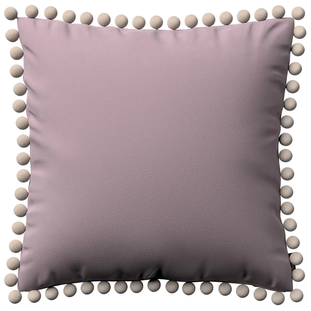 Dekoria Kussenhoes Wera met pompons, roze 45 x 45 cm