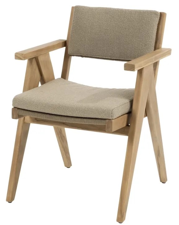 4 Seasons Outdoor Mats tuinset teak met Hampton tuintafel 240 cm Tuinset beige weerbestendig