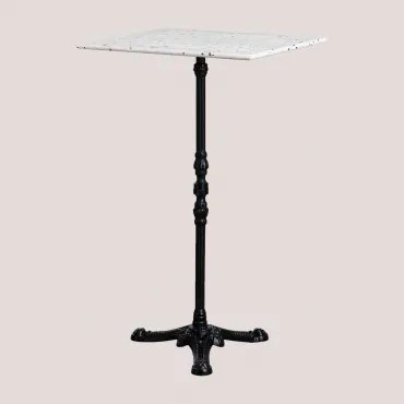 Vertuo Hoge Bartafel In Terrazzo Zwart & Vierkant & Ivoorkleurig Terrazzo - Zwart - Sklum