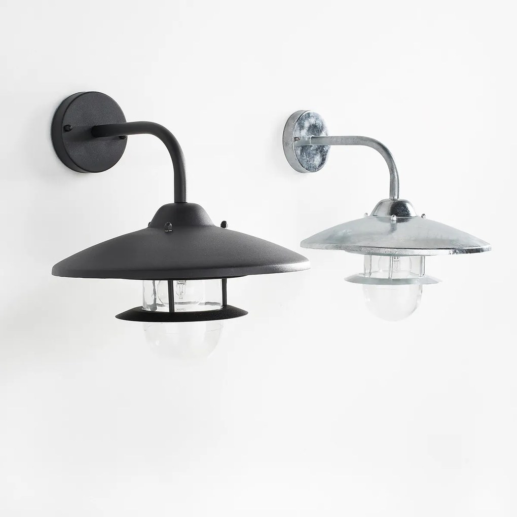 Wandlamp voor buiten/badkamer in ijzermetaal, Noria