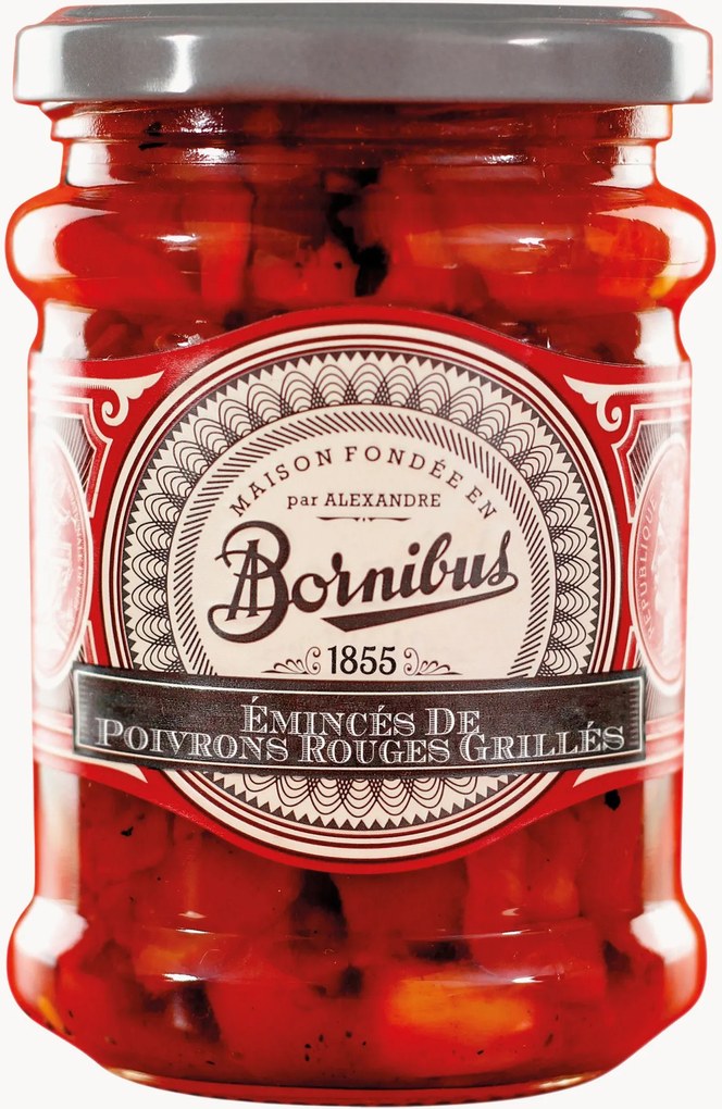 Gesneden rode paprika, 6 potten