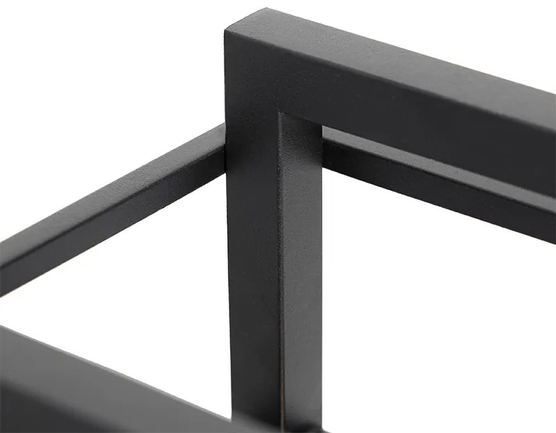 Industriële tafellamp zwart met hout - Cage Rack