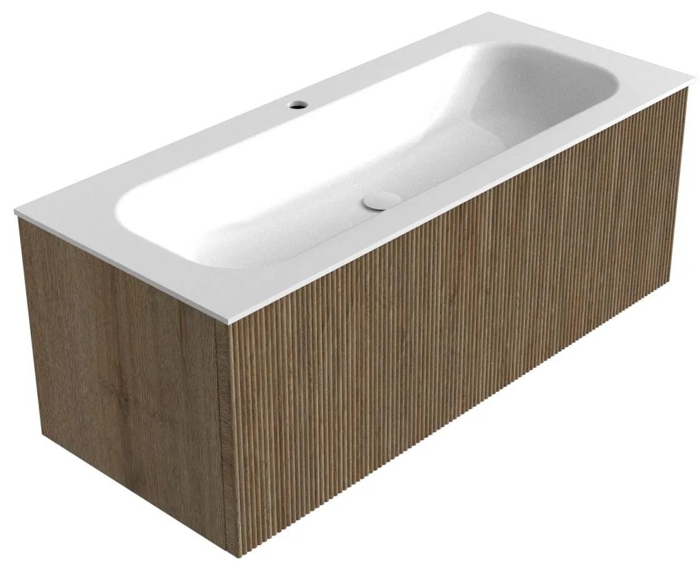 Mondiaz Kurve 110cm badmeubel dusk met 1 lade en wastafel big medium midden 1 kraangat