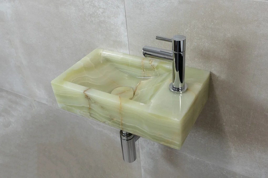 Saniclear Green Onyx fonteinset met rechte kraan in chroom