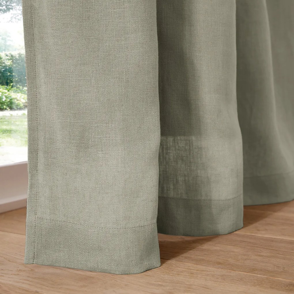Verduisteringsgordijn in linnen met gerimpelde bies en golf, ELBA