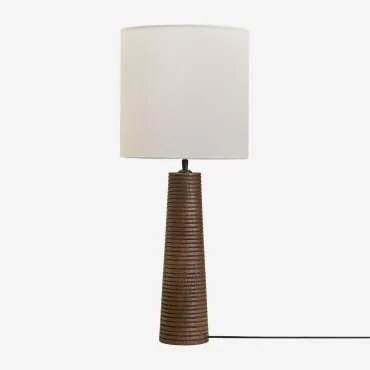 Malva Mangohouten Tafellamp ↑40 Cm & Wit Ø30 Cm - ↑30 Cm Arlina - Sklum