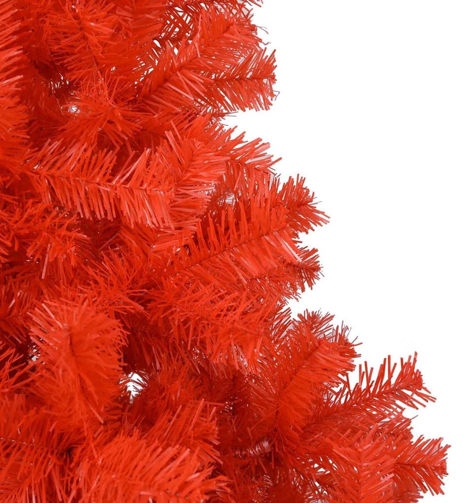 vidaXL Kunstkerstboom met LED's en kerstballen 180 cm PVC rood