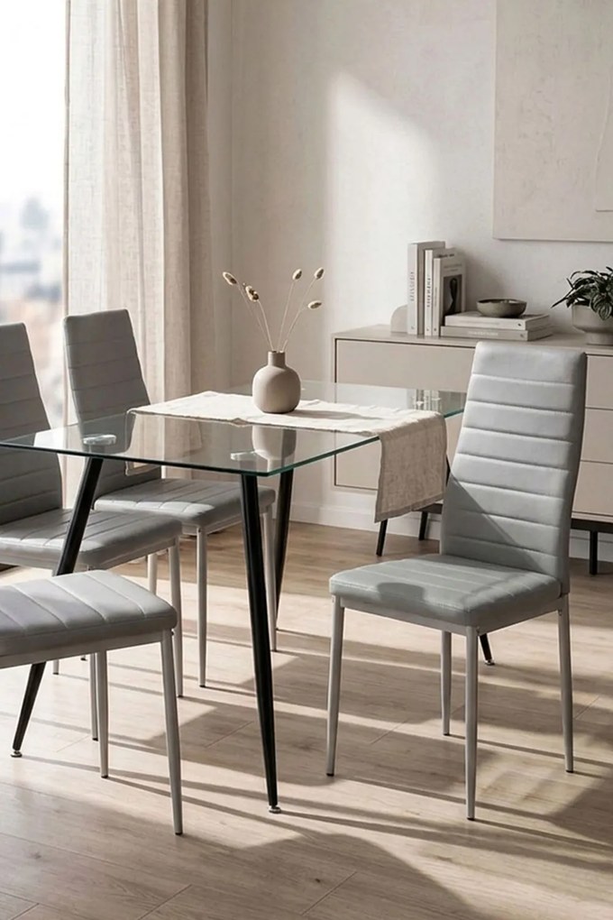 Set 4 Lauter Kunstlederen Stoelen