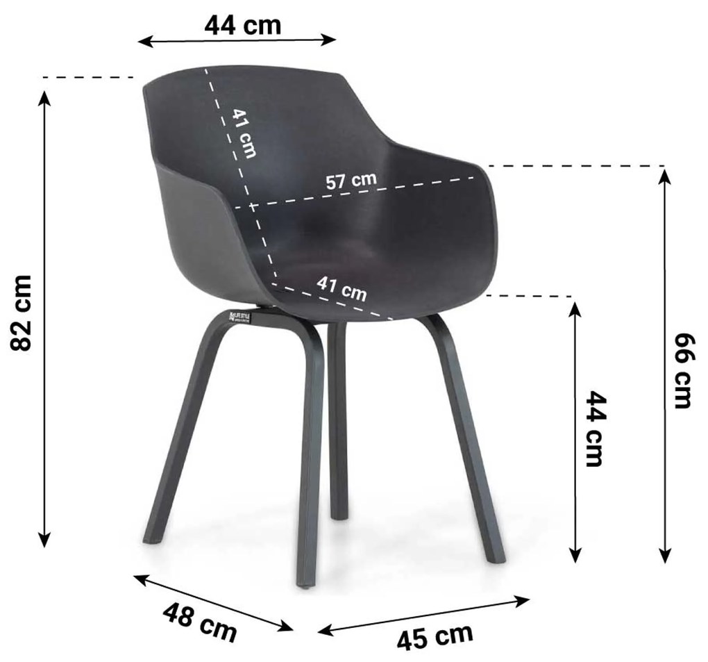 Tuinset 4 personen 155 cm Kunststof Grijs Lifestyle Garden Furniture Salina/Young