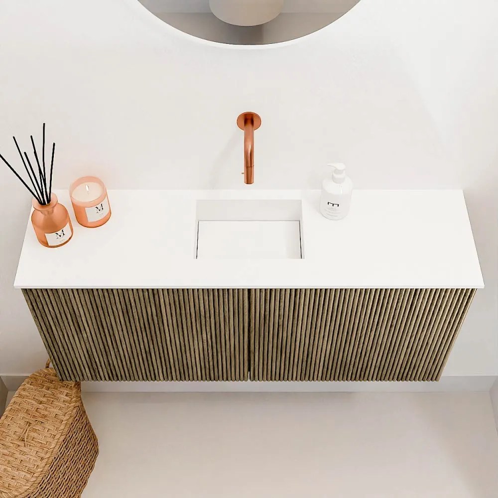 Mondiaz Joya 90cm toiletmeubel dusk met wastafel faye midden zonder kraangat talc