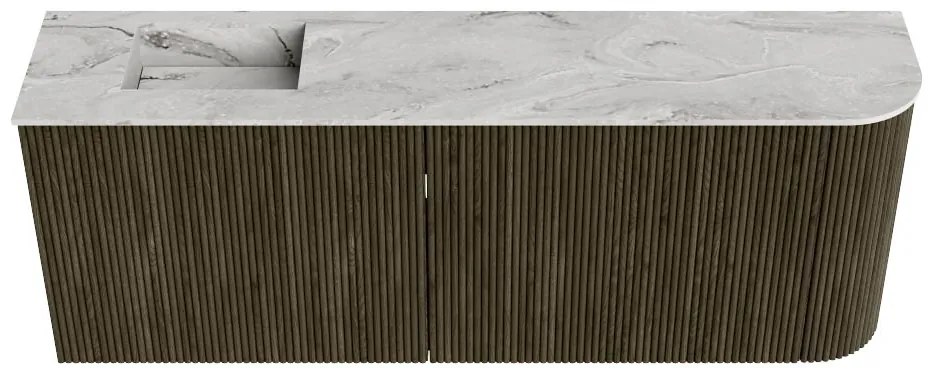 Mondiaz Joya DLux 110cm toiletmeubel ronding rechts shadow met wastafel faye links zonder kraangat glace