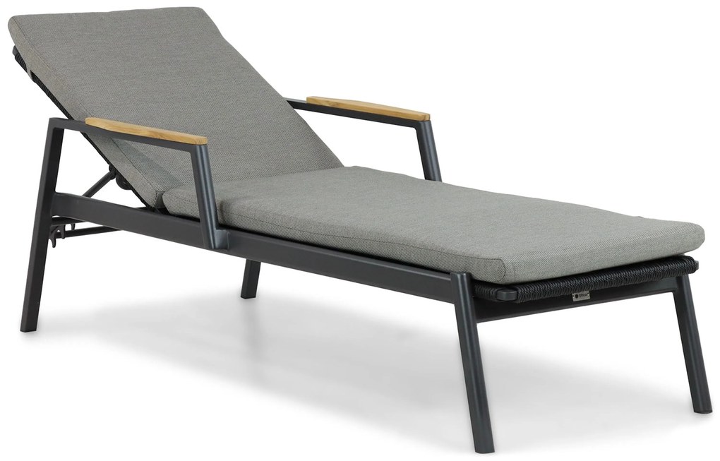 Coco Ralph Ligbed Verstelbaar Aluminium/wicker Grijs