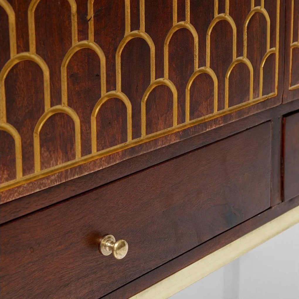 Kledingkast Mangohout Messing - 115x54x180cm.