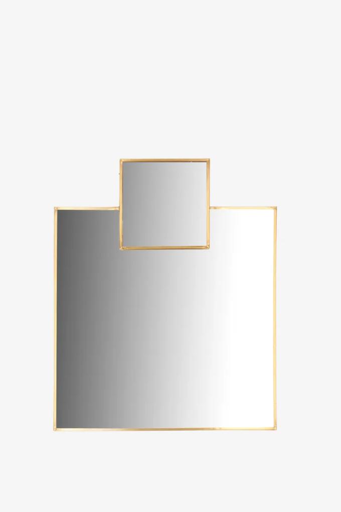 Goudkleurige Vierkanten hangspiegel