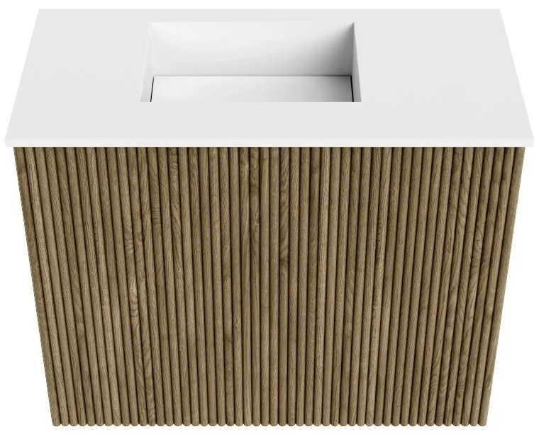 Mondiaz Joya 50cm toiletmeubel dusk met wastafel faye links zonder kraangat talc