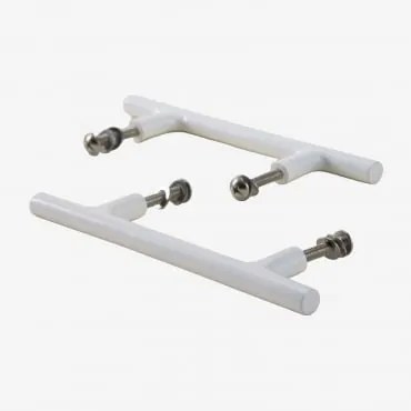 [*]set Van 2 Handgrepen 14 Cm In Ijzer Daneriel Helder Wit - Sklum