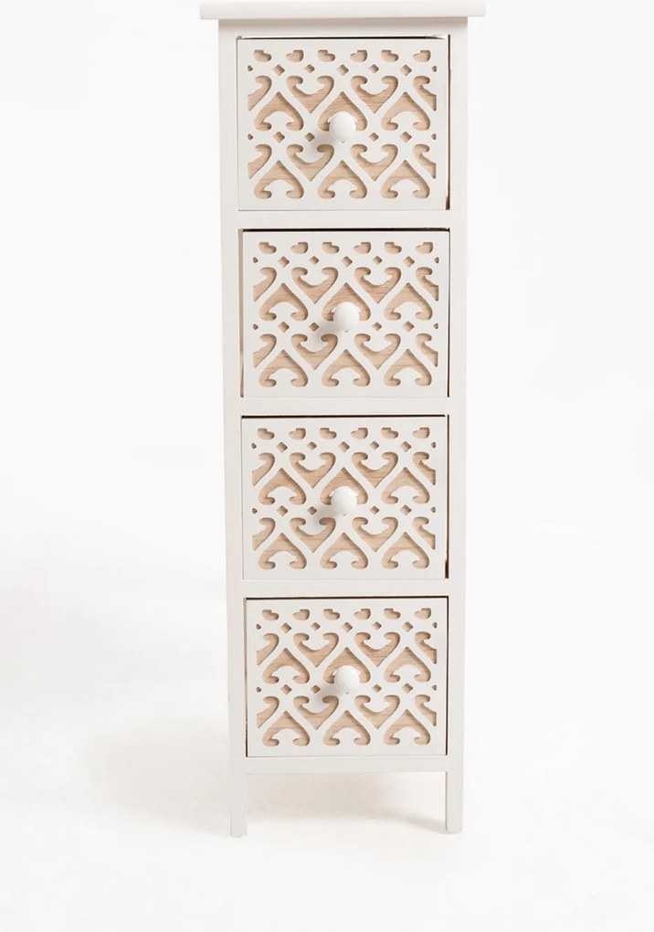 Hulpmeubilair Cloak Wit, Smal, 4 laden