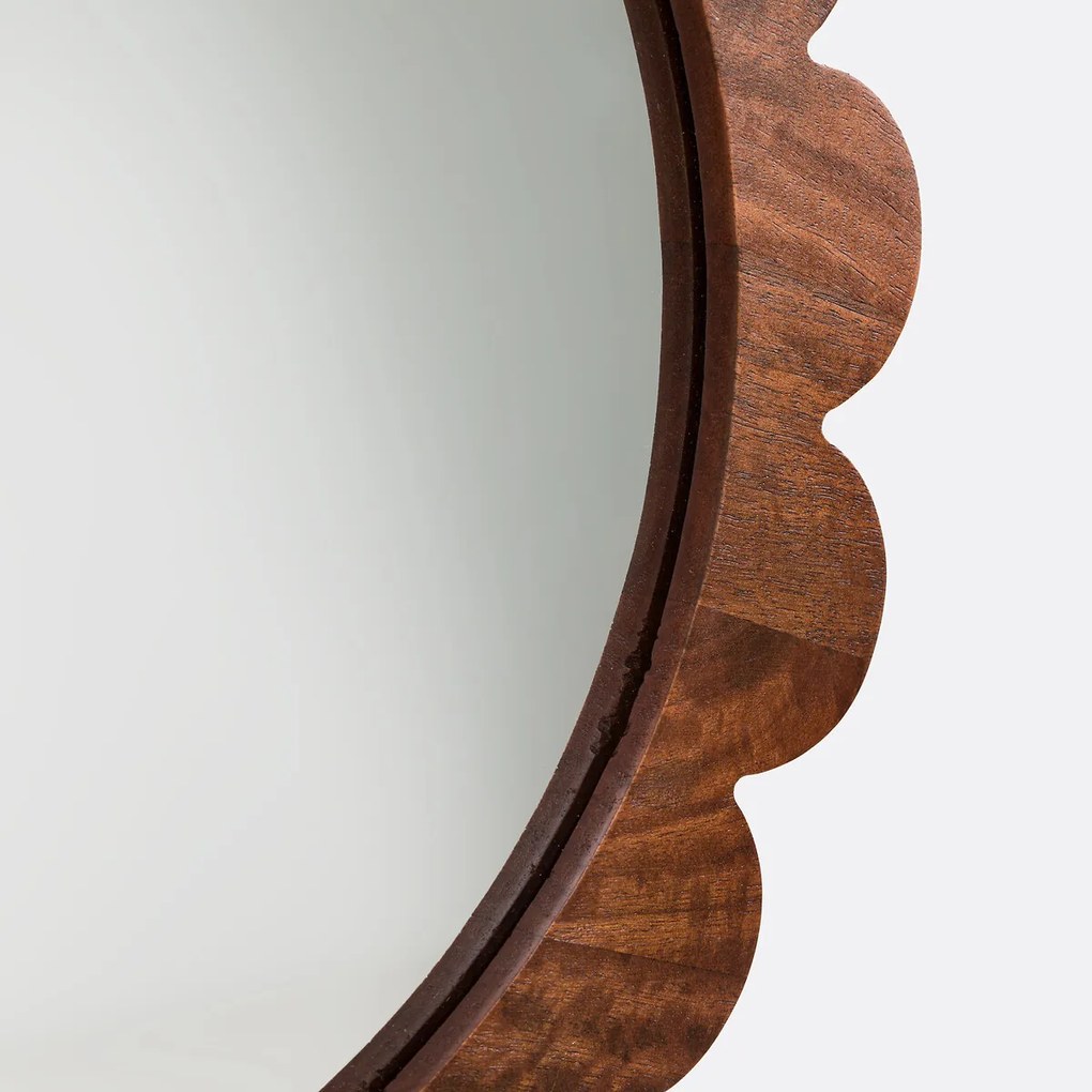 Spiegel, mangohout, diameter 39,5 cm, FLEORA