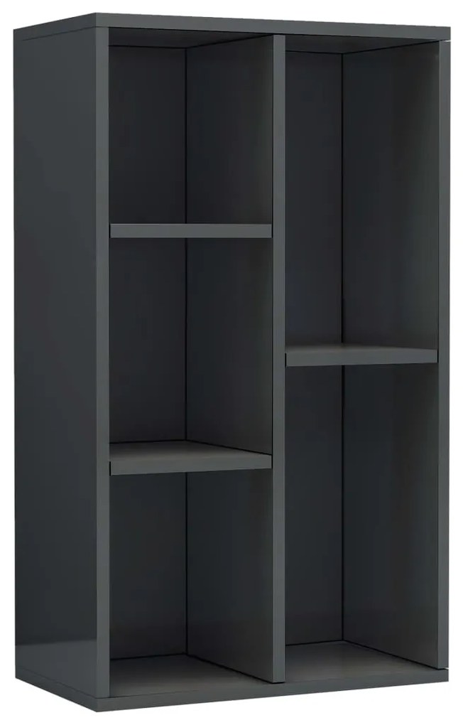 vidaXL Boekenkast/dressoir 50x25x80 cm spaanplaat hoogglans grijs