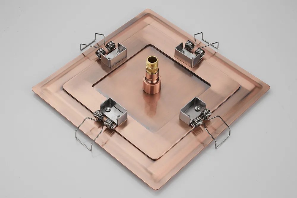 Saniclear Plus inbouw regendouche met inbouw douchekop 30x30cm geborsteld koper