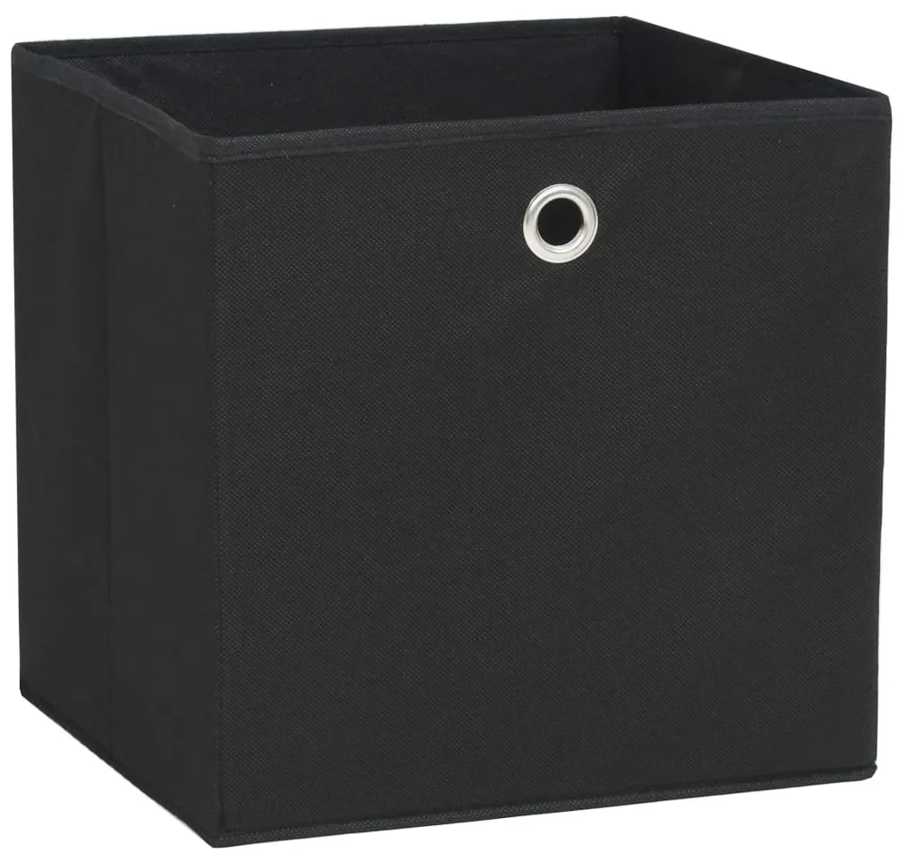 vidaXL Opbergboxen 10 st 28x28x28 cm nonwoven stof zwart