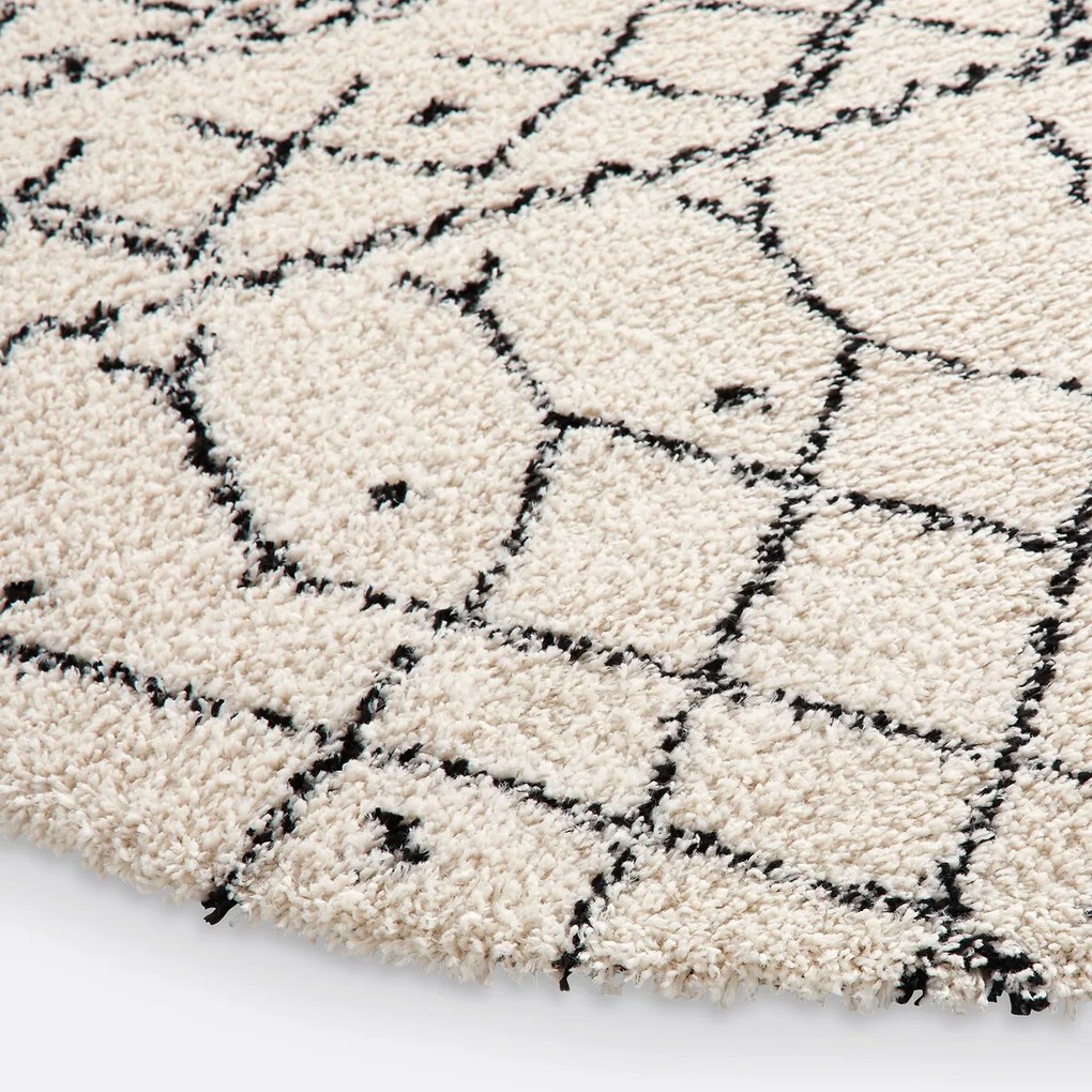 Rond vloerkleed in berber stijl, Afaw