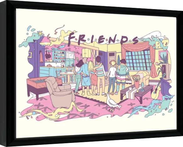 Ingelijste poster Friends 30 Years - Watercolour