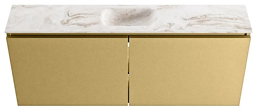 Mondiaz Ture DLux toiletmeubel 120cm oro met wastafel frappe midden zonder kraangat