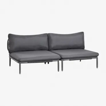 2-delige Modulaire Tuinbank Van Staal Roubly Grijs – Grafiet - Sklum